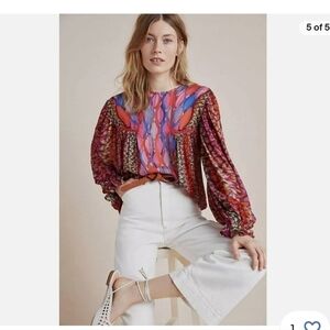 Anthropologie Blank London Miranda Peasant Blouse